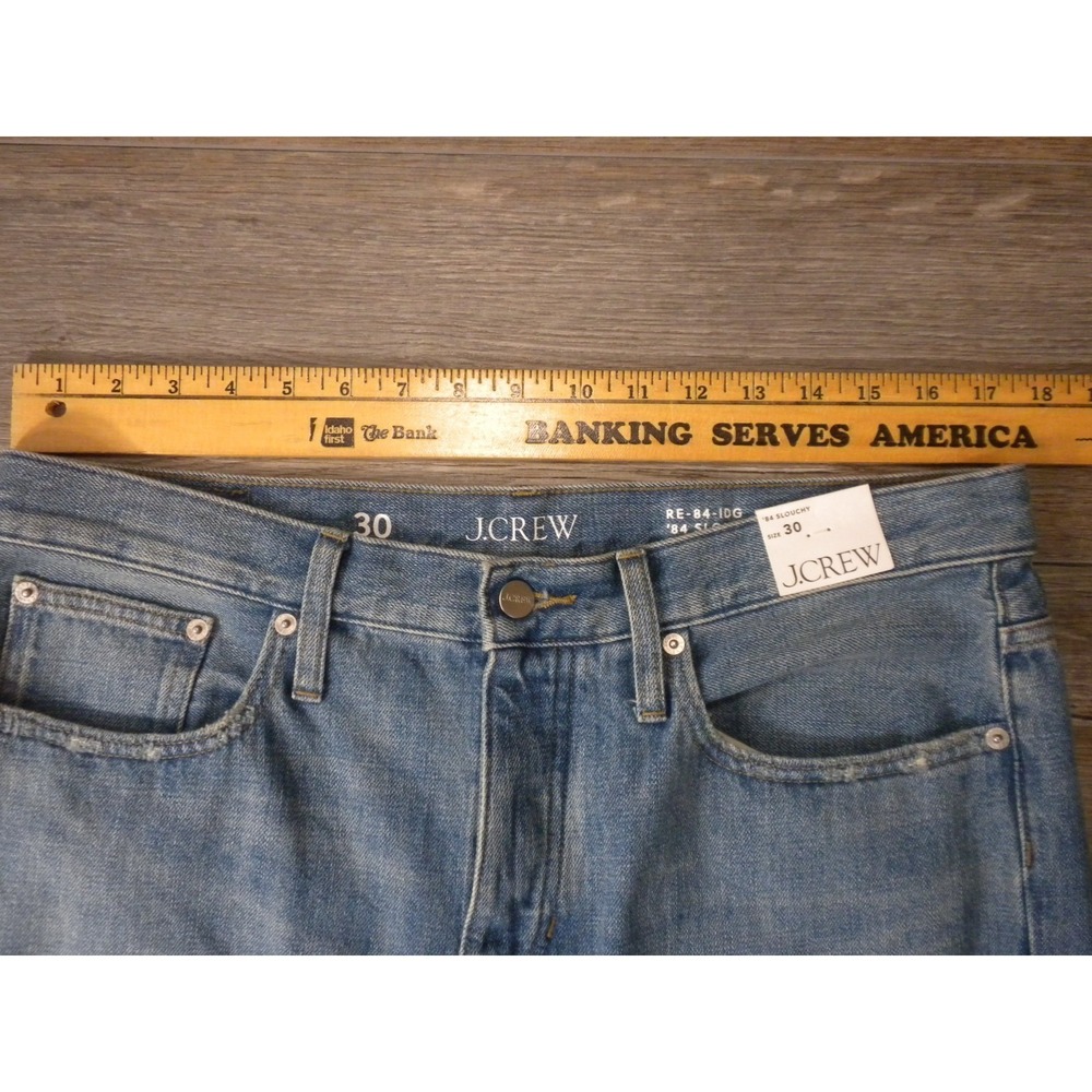 J Crew Jeans Womens 30 Blue Denim '84 Slouchy Button Fly Relaxed Straight NWT - Picture 10 of 15
